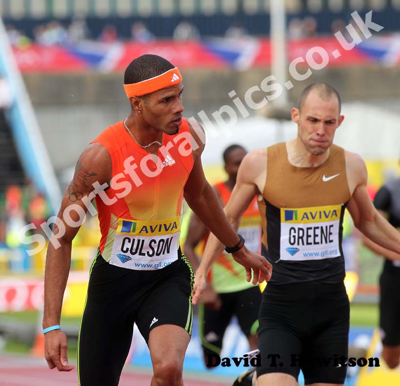 Javier Culson wins the 400 metres hurdles, 2012 Samsung Diamond League, Crystal Palace, London.